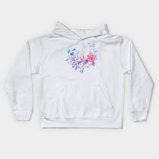 Rose and Unicorn in Heart Shape Kids Hoodie